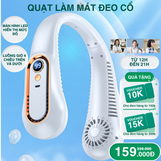 Quạt tích điện mini đeo cổ pin trâu làm mát cơ thể – siêu nhẹ dùng cả ngày 