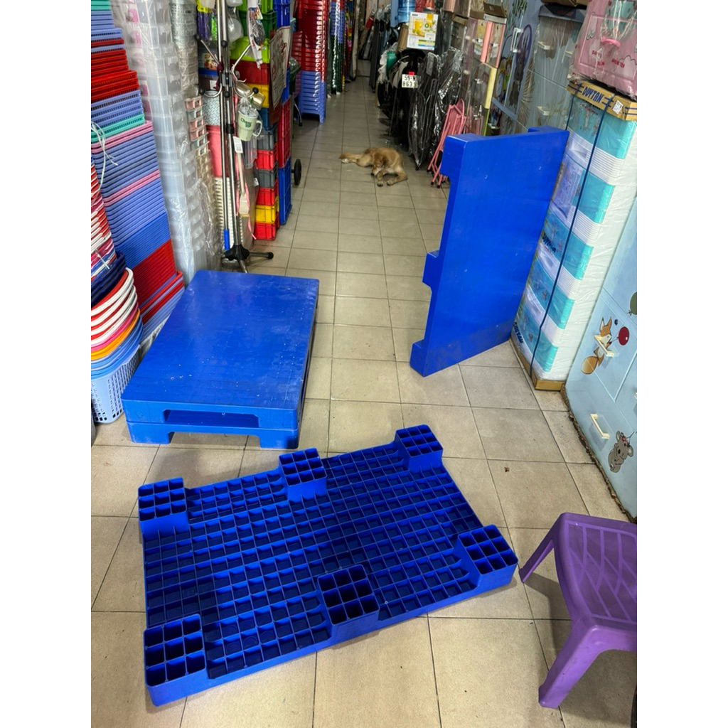 PALLET nhựa lót sàn mặt bít công nghiệp nhựa HDPE ,pallet nhựa xanh loại 1 bít mặt , pallet nhựa lót