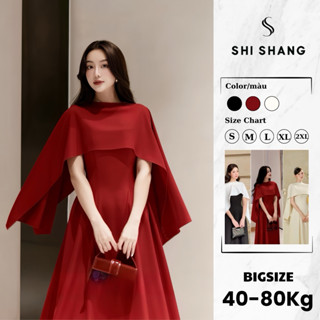 [Cao Cấp] Váy đầm dự tiệc hai dây kèm áo choàng ngoài, đầm thiết kế SHI SHANG chiết eo tôn dáng có Bigsize