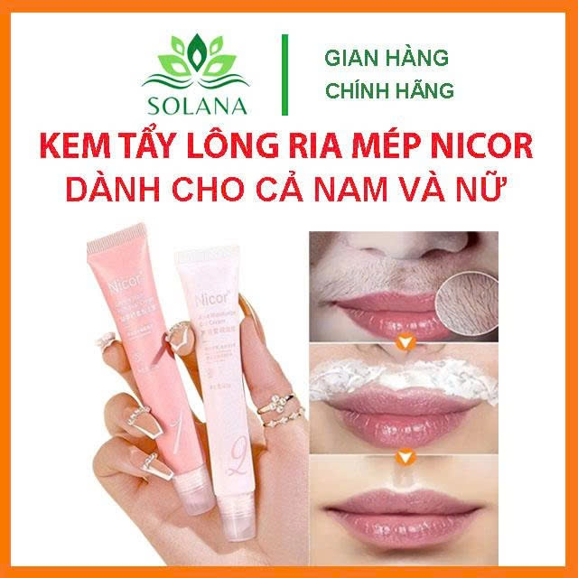 Kem Tẩy Ria Mép NICOR Dành Cho Nam Nữ Tẩy Lông Mặt,Lông Mép Hiệu Quả, Không Đau Rát, Dịu Nhẹ Cho Da 