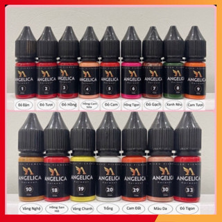 Mực Angelica tem đen Phun xăm thẩm mỹ, Bong đậm 10ml. Mực hữu cơ chính hãng Nga