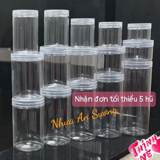 (Set 5 hũ) Hũ nhựa pet nắp NHỰA TRONG
