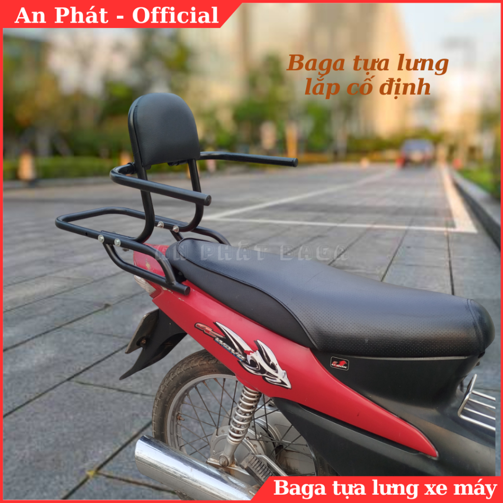 Baga tựa lưng xe máy lắp cho xe Sirius, baga phượt An Phát Store