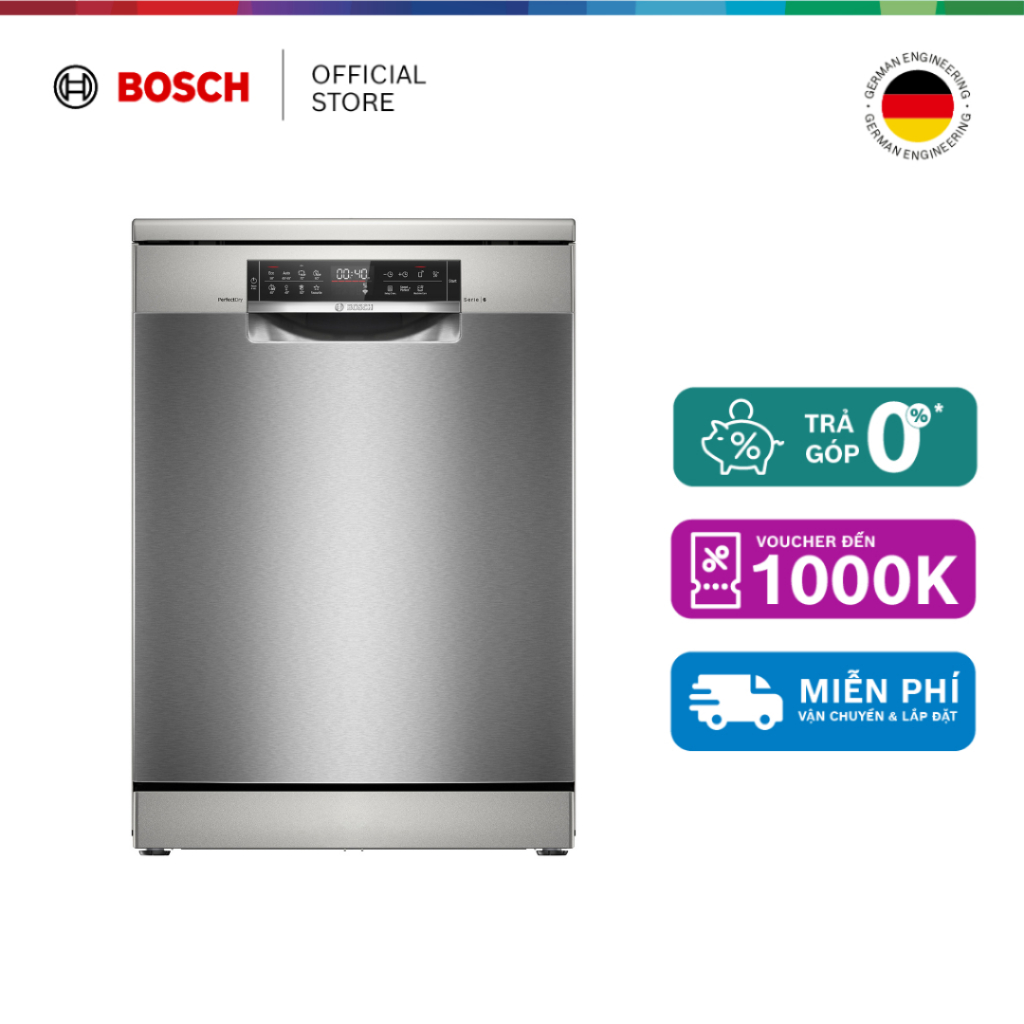 25.03 - 27.03 | Voucher Shopee lên đến 3tr | Máy Rửa Chén Độc Lập 14 Bộ Bosch SMS6ZCI85M Zeolith Series 6 (60cm) 