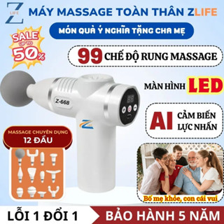 Máy Massage Cầm Tay Mini Z668, 12 Đầu Chuyên Dụng, 99 Cấp Độ, Màn Hình LED, Giảm Đau Nhức, Thư Giãn Toàn Thân