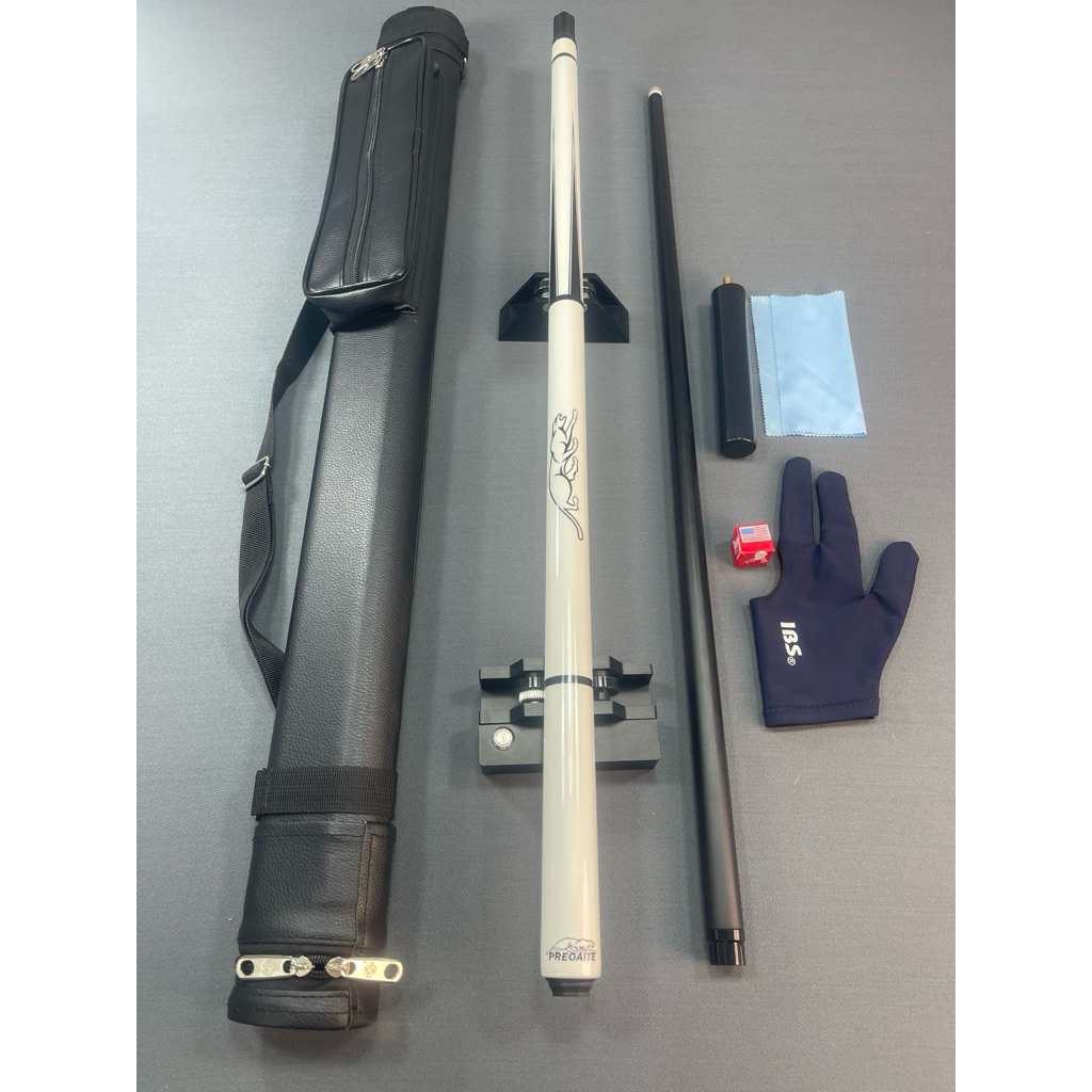 Cơ bida FULL CARBON + kèm chuôi nối, cơ bida lỗ líp 3C, cơ bida full carbon Preoaite trắng CK04