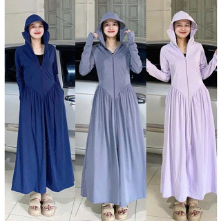 [ HÀNG 2 LỚP ] Áo Khoác Chống Nắng Toàn Thân 2 LỚP , Dáng Váy vải thun lạnh chống tia cực tím UPF 50+ - Xưởng may THD