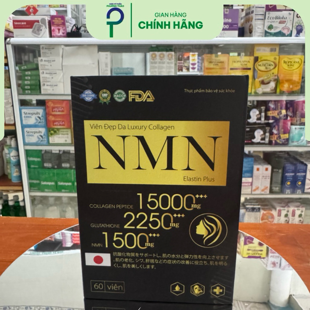 NMN Luxury Collagen Elastin Plus – Hộp 60v – Trẻ hóa da, sáng mịn, chống lão hóa, bổ sung Collagen, 