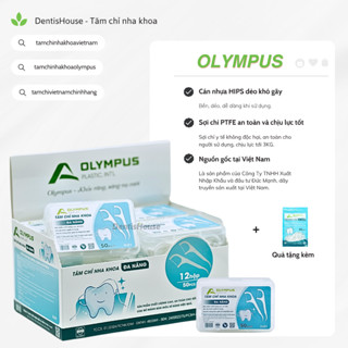 [ 1 Lốc - 12 hộp ] tặng kèm 1 túi tăm chỉ nha khoa OLYMPUS (tổng 680pcs) -tăm chỉ nha khoa hàng Việt Nam chất lượng cao.
