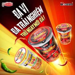 5 ly Mì ly Modern lẩu Thái tôm/ lẩu gà ớt hiểm/ bò siêu kay ly 67g