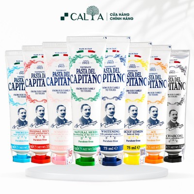 Kem Đánh Răng Pasta Del Capitano Trắng Răng, Thơm Miệng, Ngừa Sâu Răng Người Lớn Và Trẻ Em 75ml