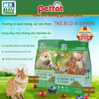 Cỏ Nén Cho Thỏ Mr.Hay Bổ Sung Quả Mọng 800g - Tiêu búi lông - kích thích ngon miệng - Pettot