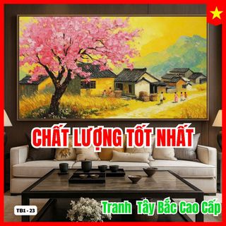 Tranh Phong Cảnh Núi Rừng Tây Bắc Trang Trí Phòng Khách Homestay Quán Cafe Tráng Gương Cao Cấp - Tranh Treo Phòng Ngủ