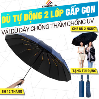 [HOẢ TỐC] 🌂Ô Dù Tự Động Gấp Gọn Chống Bão 24 Nan 72 Nan Đôi KingBrella - Ô Dù Che Mưa Nắng, 2 Lớp Chống Tia UV Nhật Bản