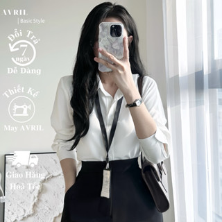 Áo sơ mi nữ màu trắng dài tay form rộng công sở kiểu Hàn Quốc chất mịn AAS441