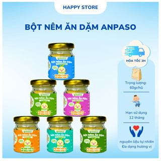  Bột nêm ăn dặm Anpaso 60g cho bé từ 6 tháng mịn tơi dễ tan dậy vị món ăn dùng cho cả nhà 