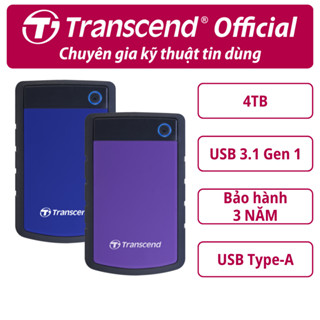 Ổ cứng di động HDD Transcend StoreJet Rugged 25H3 2.5" 1TB/2TB/4TB 5Gbps Bảo hành 3 năm
