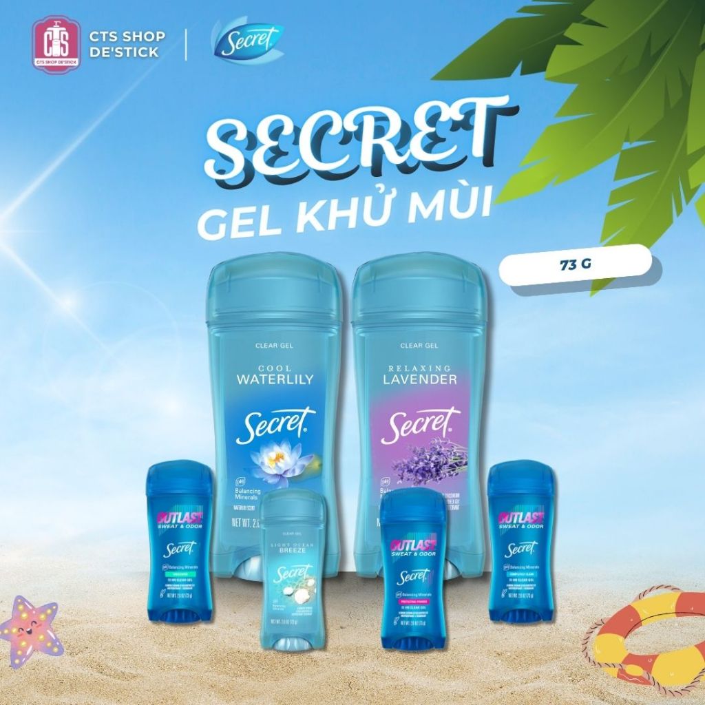 CTS - Gel khử mùi Secret 73g cấp ẩm, dưỡng da nhẹ nhàng GS73