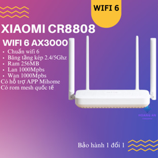 Bộ Phát WiFi Xiaomi AX3000 CR8808 – Chuẩn WiFi 6, 4 Anten, 3 Cổng LAN Gigabit, Tốc Độ Cao