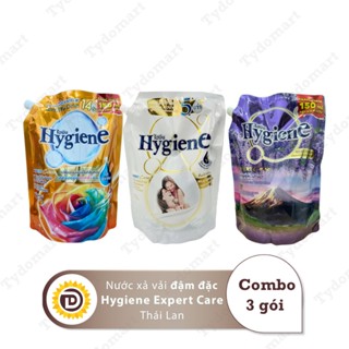 (KOL) Combo 3 Túi Nước Xả Vải Hygiene Thái Lan Đậm Đặc 1100-1300ml/Túi Màu Cam-Trắng-Tím Tử Đằng