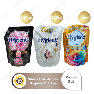 (KOL) Combo 3 Túi Nước Xả Vải Hygiene Thái Lan Đậm Đặc 1100-1300ml/Túi Màu Đen-Cam-Trắng