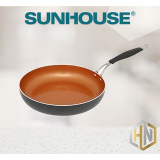 Chảo chiên ceramic đáy từ sunhouse shg1128mca - dùng được tất cả các loại bếp