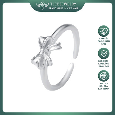 Nhẫn bạc nữ TLEE freesize s925 nơ trơn phong cách minimalist TLEE JEWELRY A0382