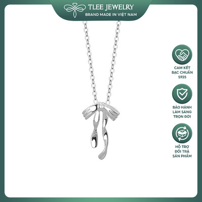 Dây chuyền bạc nữ TLEE dây xích treo mặt nơ rủ dáng dài tua xoắn tiểu thư TLEE JEWELRY D0426