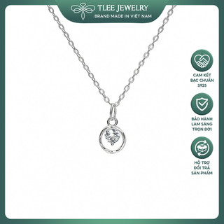  Dây chuyền bạc nữ TLEE mặt tròn xoắn treo nụ đá sáng nhẹ nhàng và sang trọng TLEE JEWELRY D0427 