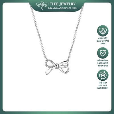 Dây chuyền bạc nữ TLEE nơ trơn cá tính tiểu thư basic TLEE JEWELRY D0432