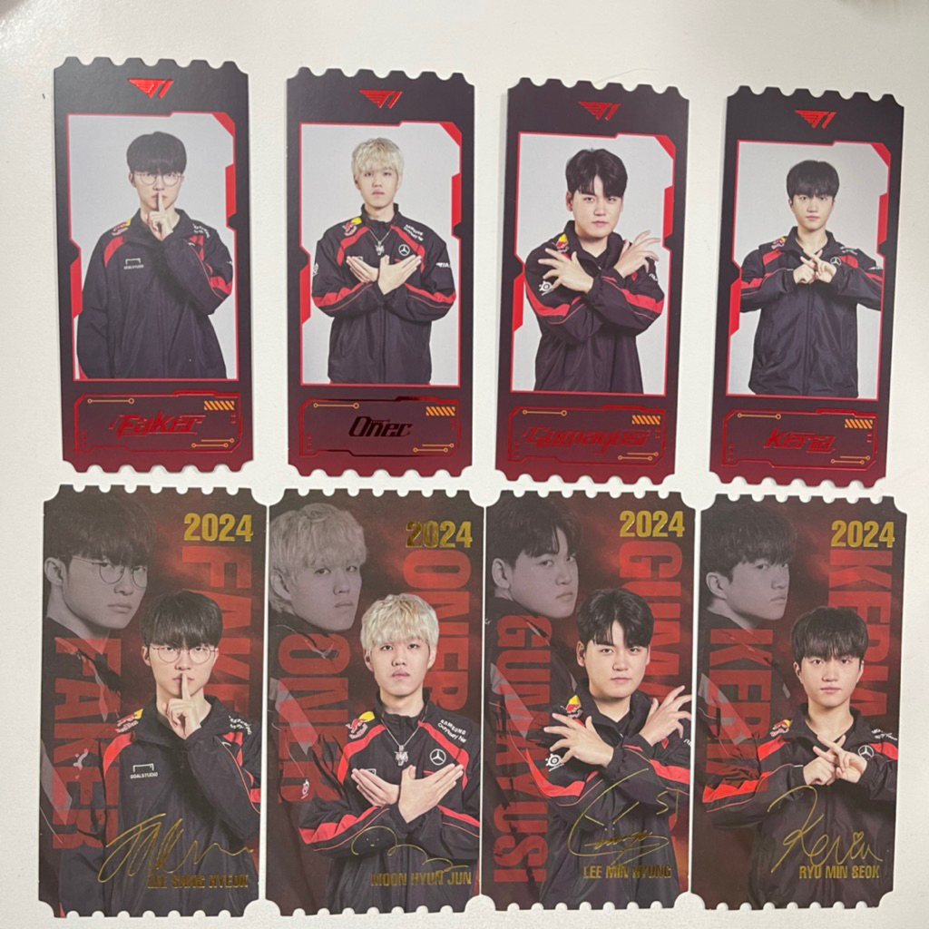 Thẻ bo góc Ticket T1 Faker Oner Gumayusi Keria Zeus card Base camp Lucky MSI photocard ZOFGK