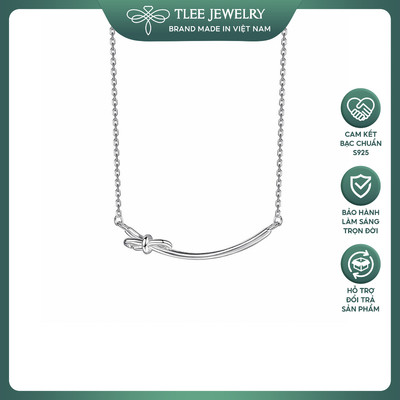 Dây chuyền bạc nữ TLEE mặt hình nơ cười dài thiết kế thanh lịch, nhẹ nhàng TLEE JEWELRY D0434