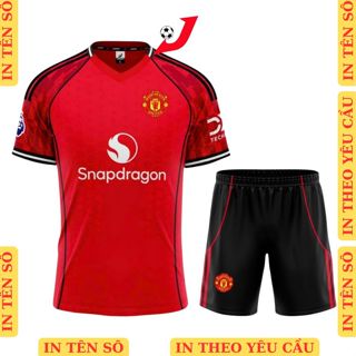 Manchester United, quần áo bóng đá in tên số theo yêu cầu, in nhiệt không bong tróc, mực in sắc nét, bền màu JFUTBALL
