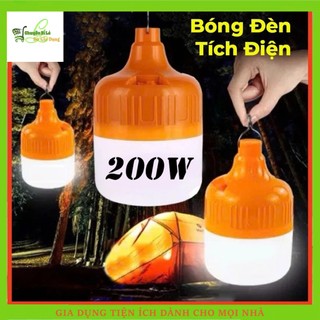  Bóng Đèn Tích Điện Công Xuất 200W Bóng Đèn Led Tích Điện Chống Nước Sạc USB 