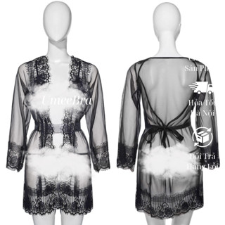  Đồ Ngủ Nữ Quyến Rũ DN17 – Áo Choàng Ren Xuyên Thấu Tay Dài Gợi Cảm Nhẹ Nhàng Nâng Tầm Phong Cách Riêng 