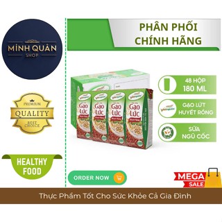  Thùng 12 Lốc  48 Hộp  - Sữa Gạo Lức Huyết Rồng Uống Liền VIỆT NGŨ CỐC 180ml 