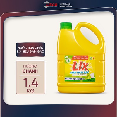 Nước rửa chén LIX siêu đậm đặc hương chanh/trà xanh/bưởi hồng 1.4kg làm sạch dầu mỡ không hại da tay - Lixco Việt Nam