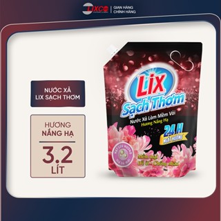  Nước xả làm mềm vải Lix sạch thơm hương nắng hạ 1,8  2,2L  3,2L - Nước xả hạt lưu hương thơm trên sợi vải - Lixco 