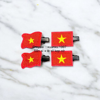 (GIÁ SỈ) 50 kẹp tóc lá cờ, kẹp tóc cờ việt nam, kẹp tóc cờ đỏ sao vàng