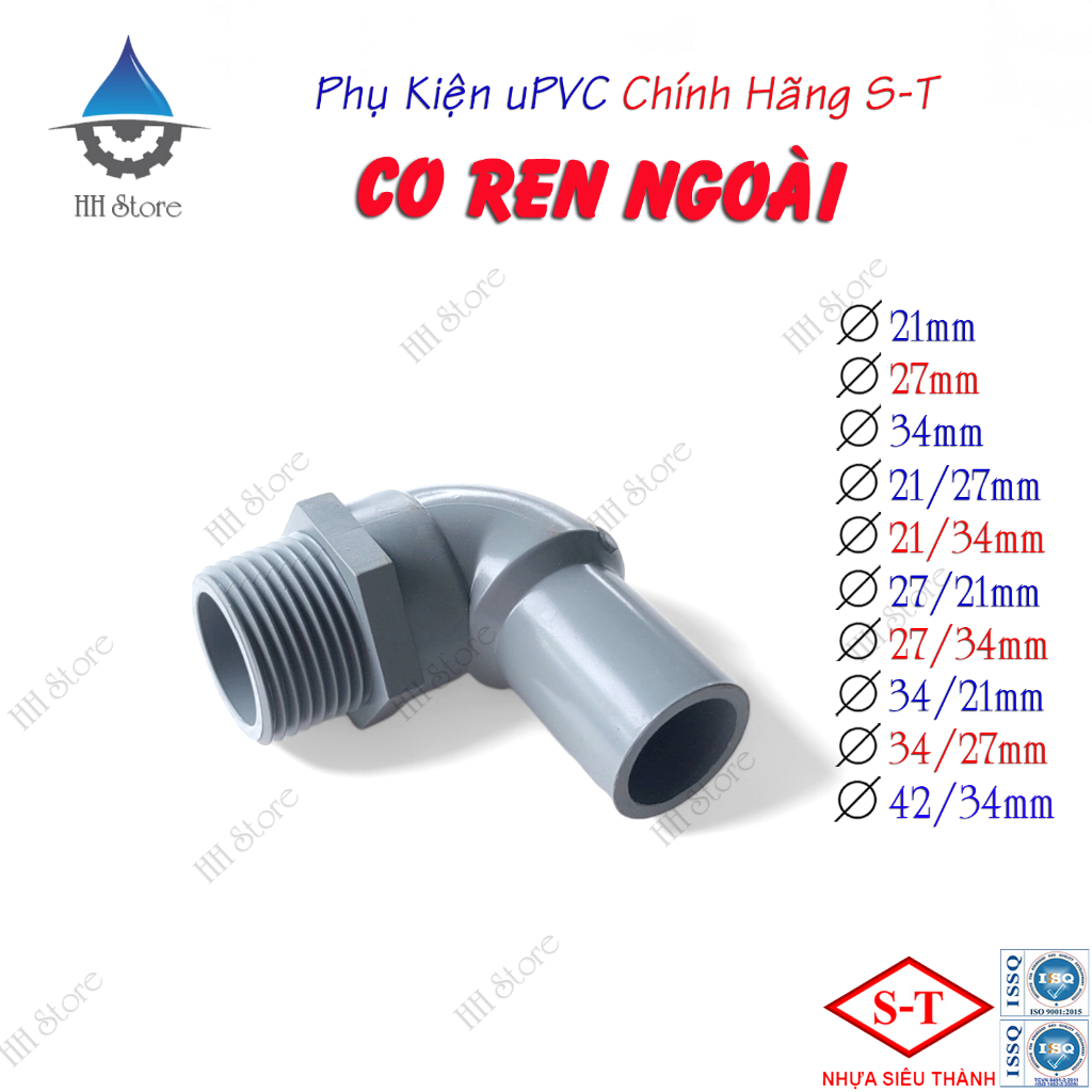 Co Ren Ngoài, Co Răng Ngoài phi 21, 27, 34, 21/27, 21/34, 27/21, 27/34, 34/21, 34/27, 42/34mm. Hàng 