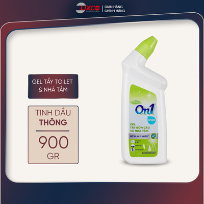 Gel tẩy bồn cầu và nhà tắm On1 dung tích 900G N0502, giúp diệt khuẩn 99,9 %, tẩy ố, làm trắng nhà tắm, bồn cầu hiệu quả