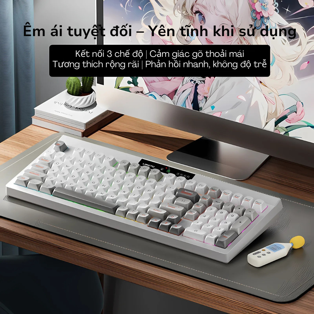 Bàn phím không dây LANGTU L102 hotswap 98 phím pin 10000mAh kết nối 3 chế đô bảo hành 12 tháng | BigBuy360 - bigbuy360.vn