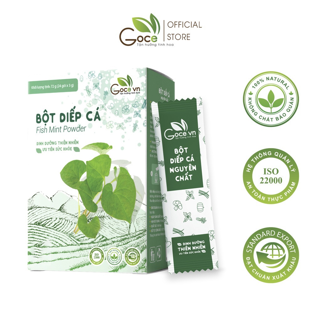 Bột diếp cá nguyên chất Goce - 72g (24 gói x 3g)