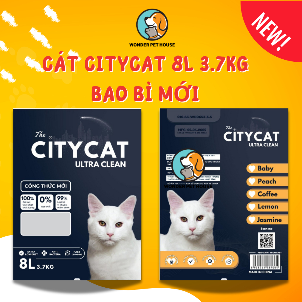 [HỎA TỐC HCM] Cát vệ sinh cho mèo CITYCAT 8L