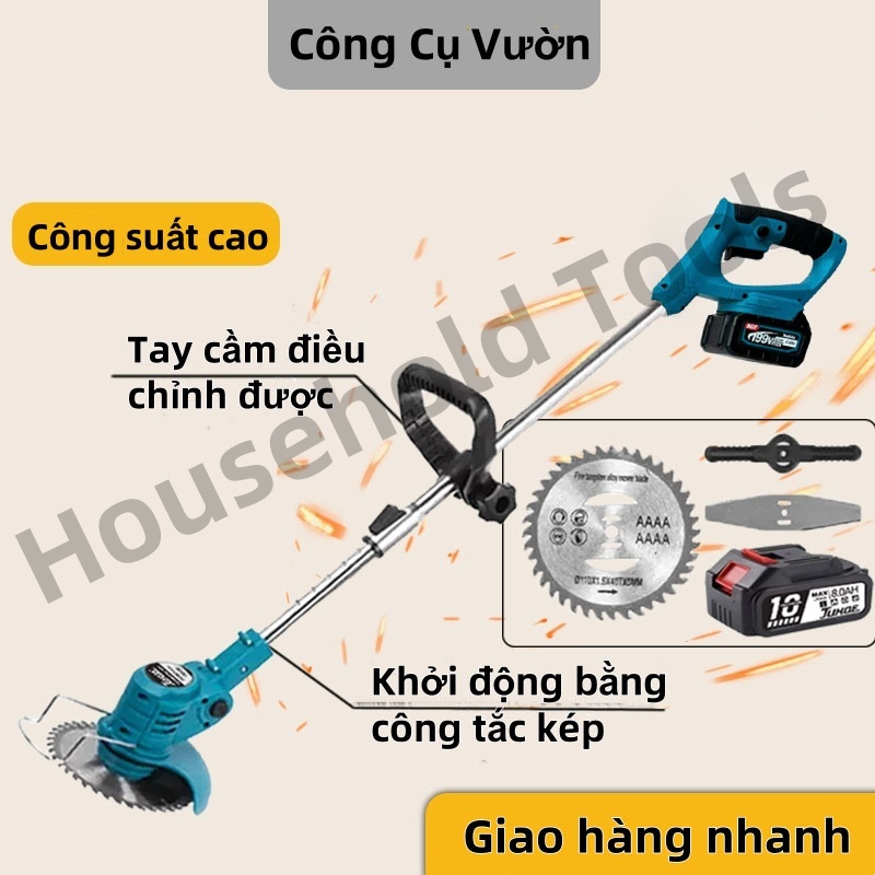 ⭐HÀNG RẺ ⭐MAKITA 168V battery lawn mower Power 1800W 100% copper core Mini portable lawn mower