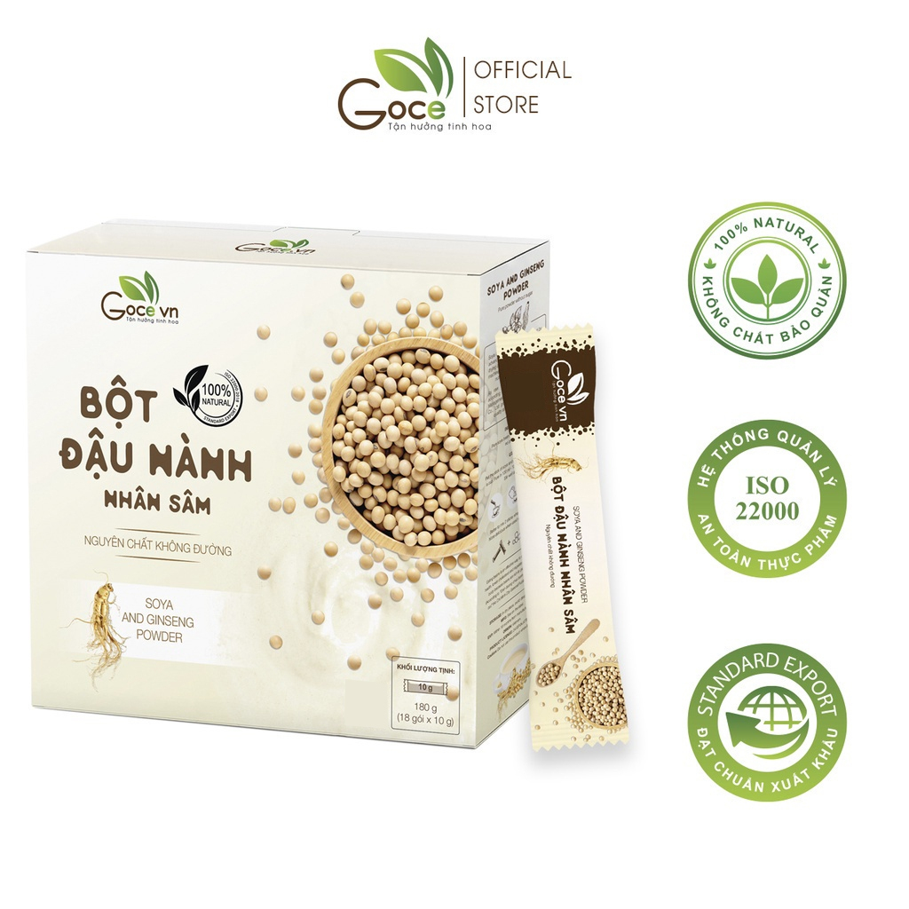 Bột đậu nành nhân sâm Goce – 180g (18 gói x 10g)