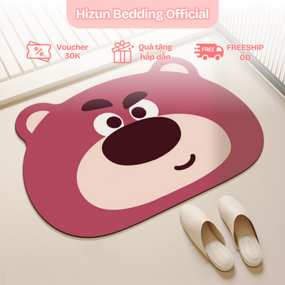 Thảm Lau Chân Nỉ Lì Hình Gấu Lotso 40X60 Hit Hot ND33