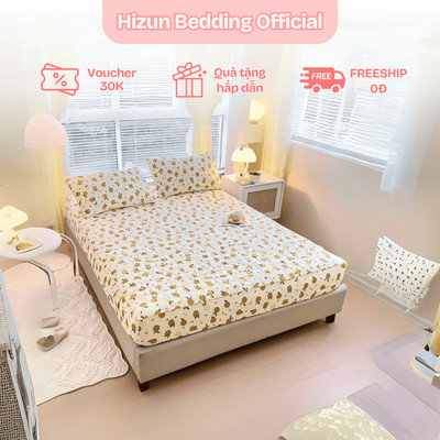 Bộ ga gối cotton đũi xơ đậu nành hữu cơ trần bông thoáng khí đa dạng nệm mát dệt phẳng, giặt máy, ga trải ND14