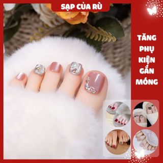   30 mẫu  Móng chân giả sơn gel mắt mèo bộ 24 móng làm nail tại nhà 