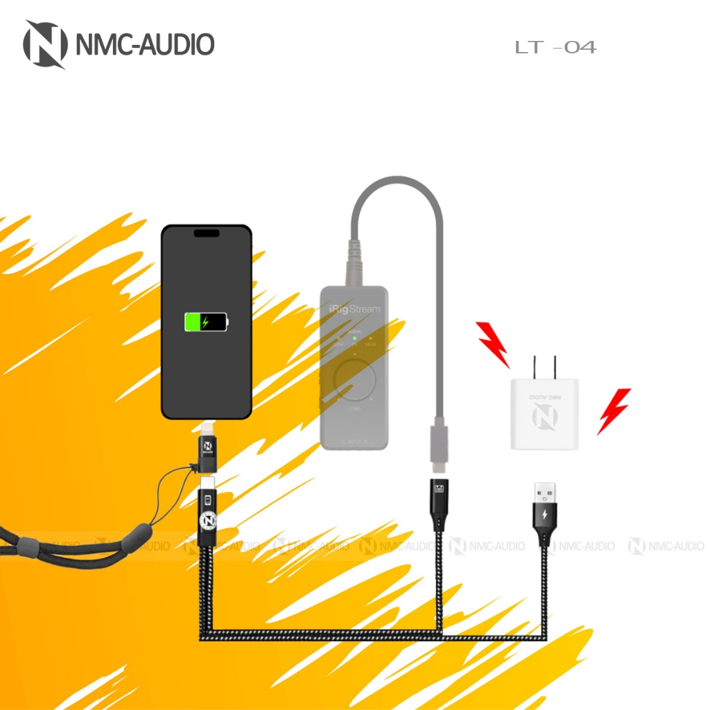 (Chính hãng - an toàn) Dây OTG vừa live vừa sạc cho BOX IRIG STREAM NMC-LT04 IR, bảo vệ bin, nối dài